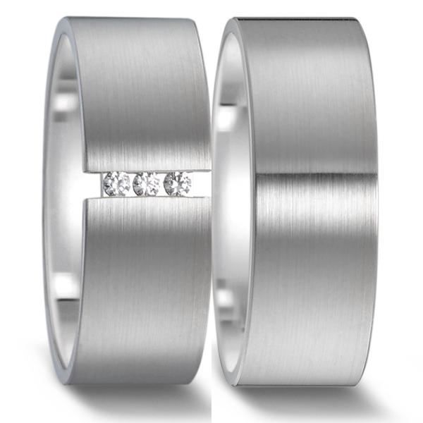 Weidner Trauringe Weissgold 62059 + 72059